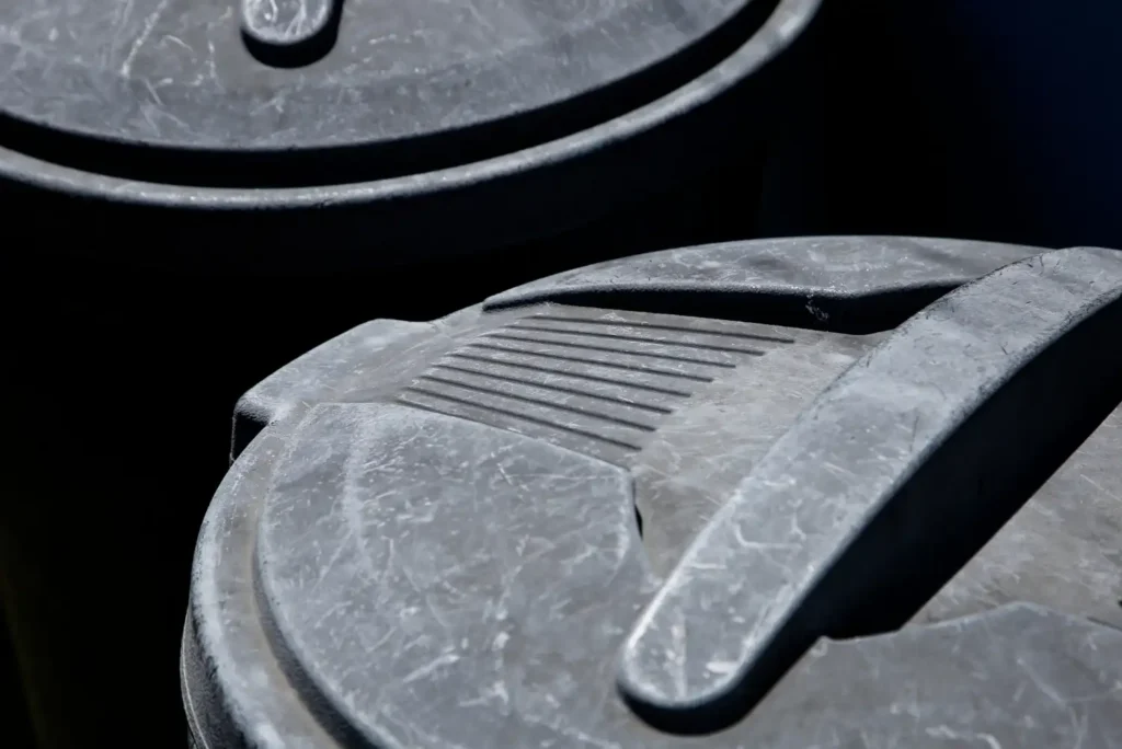 Close up view of septic tank access covers before septic tank pumping services begin